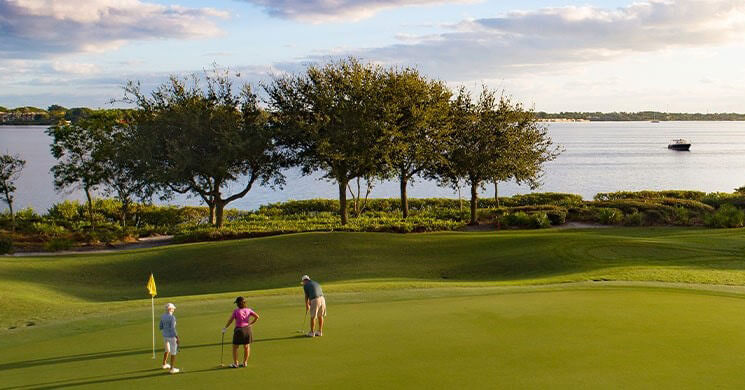 golf course and water