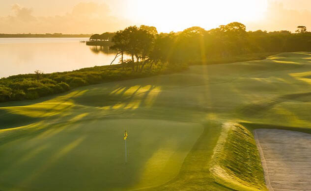 golf course and sunset