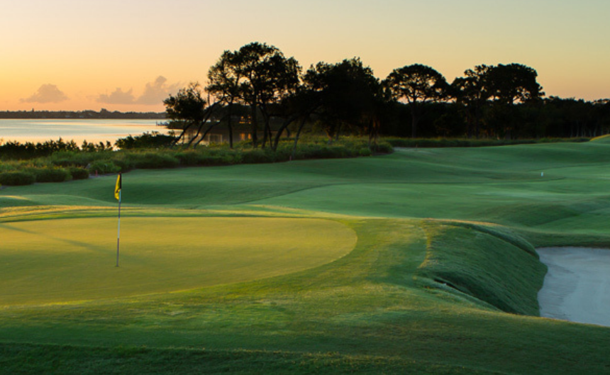 golf course and sunset