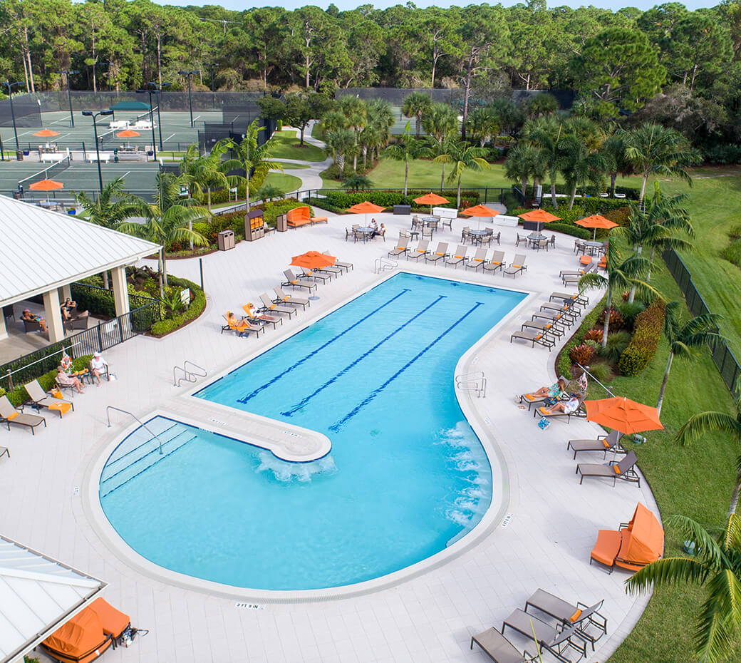 aerial view of pool